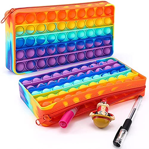 Estuche Pop It, Juguete Sensorial Antiestrés Fidget Ideal para el Colegio, Estuche para Lápices