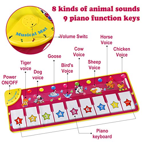 EXTSUD Alfombra Piano Niños Alfombra Piano de Suelo Alfombrilla Musical para Niños, 100 * 36cm