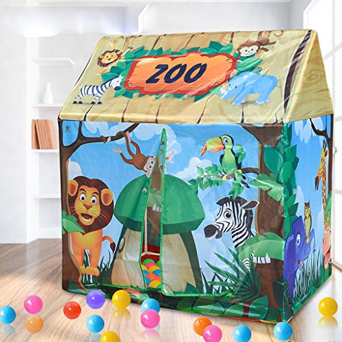 F Fityle Tienda de Campaña Plegable Infantil Casa de Jugeo Carpa Portátil Toldo Estampado de Indios/Bomberos/Animales para Playa Parque Sala de Estar - #4