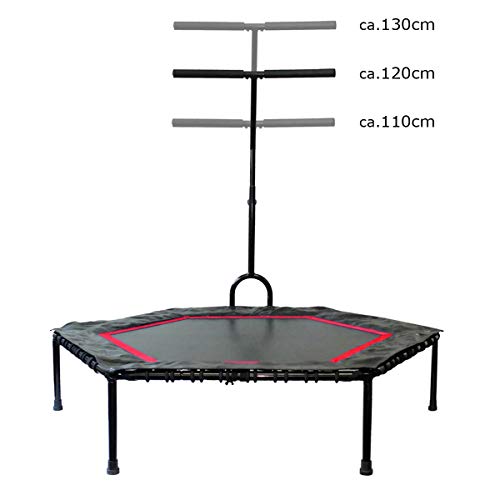 FA Sports - Cama elástica Fit con manillar para interiores, aprobada por la certificación GS, negro/rojo