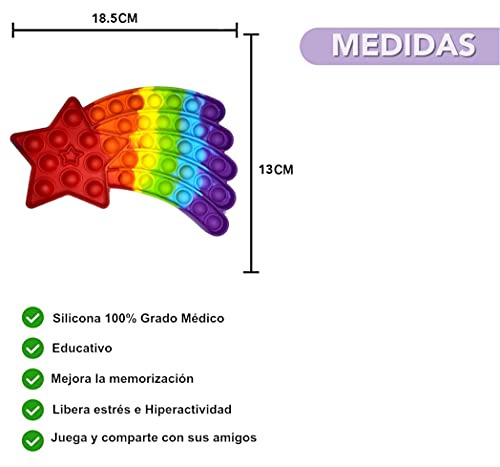 Fidget Toy Juguete Antiestres – Bubble Pop Sensorial Estrella para Niños y Adultos - Push Pop it Estrella - Juguetes Antiestrés de Explotar Burbujas para Aliviar estrés y Ansiedad.