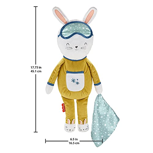 Fisher-Price Conejito Dulces Sueños Cuida Tu Rutina, peluche musical ayudante sueño y rutina de dormir para bebés y niños +18 meses (Mattel GMN58)