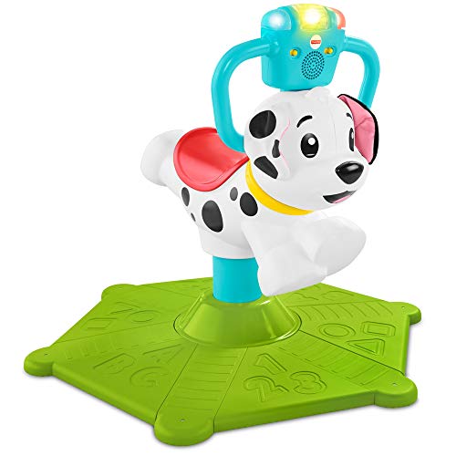 Fisher-Price-GHY07 Perrito Saltando y Gira, enseña números, Colores y Mucho más, Juguete Educativo para niños de 12 + Meses, 3 (Mattel GHY07)