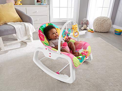 Fisher-Price - Hamaca Crece Conmigo Rock and Roar, Silla para Bebé (Mattel GNV70), Embalaje estándar