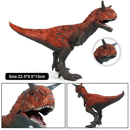 FLORMOON Juego de Dinosaurios - Realista Carnotaurus Dinosaur- Figuras de Dinosaurio de plástico - Decoración de Pasteles de cumpleaños Juguete Escolar para niños pequeños