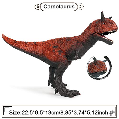 FLORMOON Juego de Dinosaurios - Realista Carnotaurus Dinosaur- Figuras de Dinosaurio de plástico - Decoración de Pasteles de cumpleaños Juguete Escolar para niños pequeños