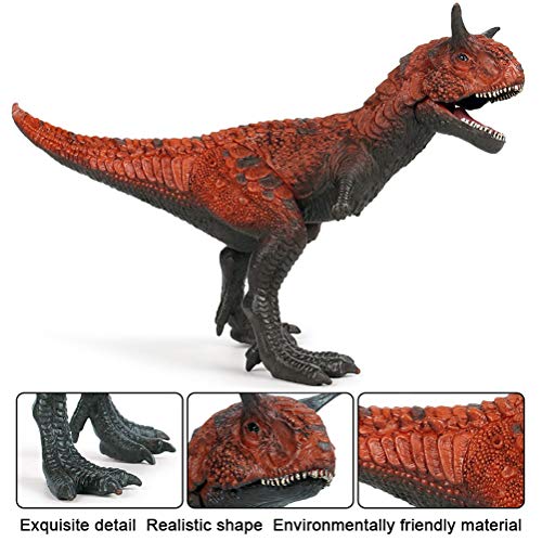 FLORMOON Juego de Dinosaurios - Realista Carnotaurus Dinosaur- Figuras de Dinosaurio de plástico - Decoración de Pasteles de cumpleaños Juguete Escolar para niños pequeños