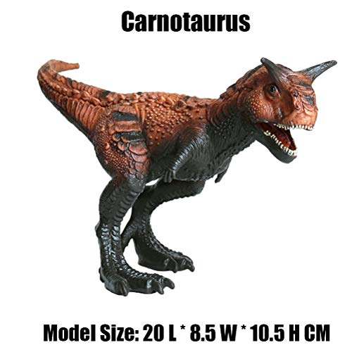 FLORMOON Juego de Dinosaurios - Realista Carnotaurus Dinosaur- Figuras de Dinosaurio de plástico - Decoración de Pasteles de cumpleaños Juguete Escolar para niños pequeños(Talla Grande)