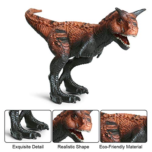 FLORMOON Juego de Dinosaurios - Realista Carnotaurus Dinosaur- Figuras de Dinosaurio de plástico - Decoración de Pasteles de cumpleaños Juguete Escolar para niños pequeños(Talla Grande)