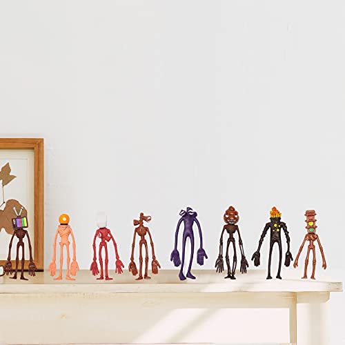 Fmlkic 8 PCS Siren Head Action Figure,Siren Head Figura PVC de Dibujos Animados,Siren Head Model Toy,Juguete de muñeca Modelo de Terror, cumpleaños para niños Regalo