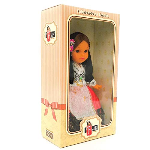 Folk Artesanía Muñeca Regional colección de 25 cm con Vestido típico Cartagenera Cartagena Murcia España.