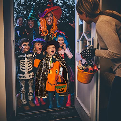 FORMIZON Capa De Mago De Sombrero, Disfraces De Halloween, Capa De Bruja con Bolsa De Caramelos, Infantil Capa, Juego De Roles Vestir para Unisex NiñOs NiñAs Disfraz De Cosplay Fiesta (Púrpura)