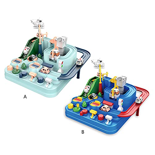 Frotox Pistas de Coche realistas, Juguetes de Aventuras en Coche para niños y niñas, escenas de tráfico multifuncionales, Regalos de Juegos de Mesa creativos para niños(Envía 2 Coches al Azar)