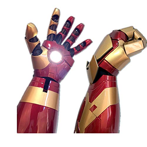 FxsD Marvel Hero Iron Man Modelo Avengers 4 Iron Man 1: 1 Manos Brazo Modelo de Juguete Real tamaño brillará (Dos Manos) (PVC)