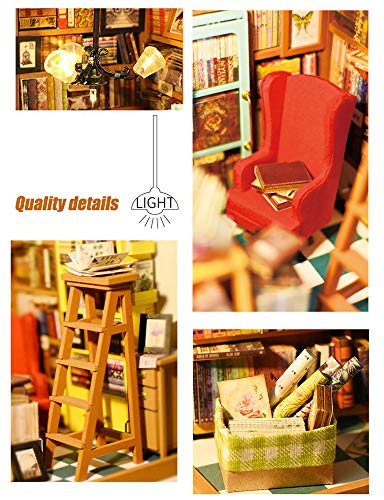 FZ FUTURE Kit de muñecas de Madera DIY Miniatura con Muebles, Casa en Miniatura 3D, Muñecas en Miniatura Kit de casa, Apartamento Mano Hecho Montaje Creativo Villa Edificio,Nancy’s Bakery
