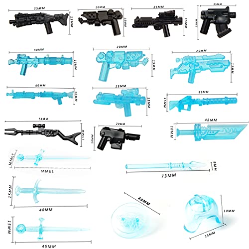 Gedar 63 Piezas Armas para Lego Star Wars Minifiguras, Casco, máscara, Espada Larga, Blasters para Lego Star Wars, Espadas láser para Lego Clone Wars Minifiguras