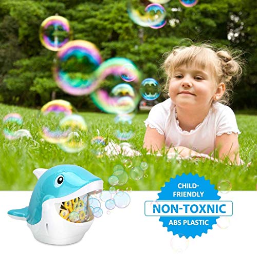 Gifort Maquina Burbujas para niños, soplador de Burbujas automático Cute Ballena Bubble Maker con solución de jabón para Juguetes Ideales para niños