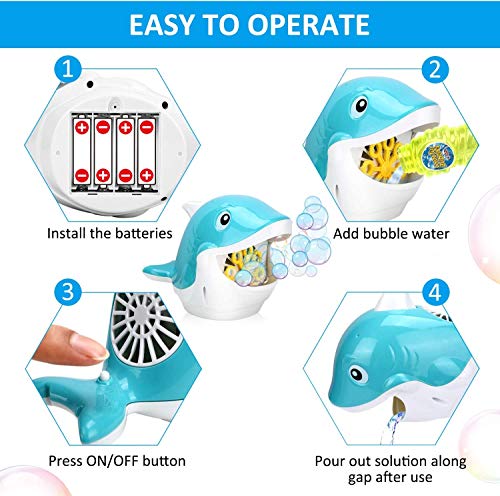 Gifort Maquina Burbujas para niños, soplador de Burbujas automático Cute Ballena Bubble Maker con solución de jabón para Juguetes Ideales para niños