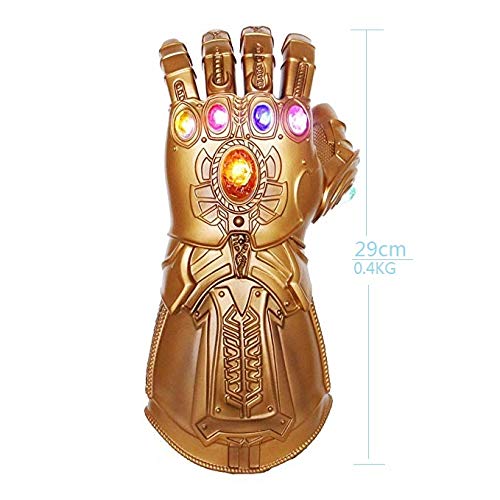 Ginkago Thanos Guantes, Guantes de látex de los Vengadores Infinity War Thanos Infinity Guanteletes LED, Thanos Cosplay Guantes de látex Accesorios de Fiesta de Halloween (Kids Style)
