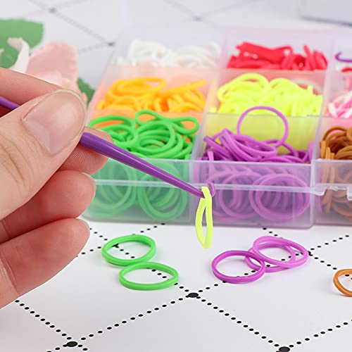 Gomillas para Hacer Pulseras de Colores, Gomitas Pulseras Banda Elástica para Hacer Pulseras con Gomas, Bandas de Goma de Juguete para Niños, Kit Para Pulseras conjunto de tejido de banda de goma
