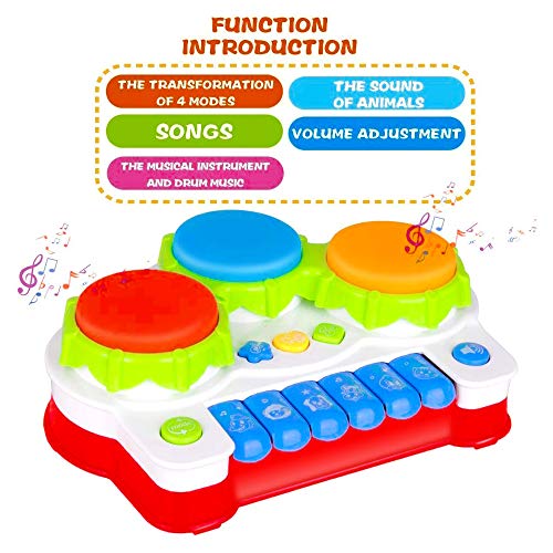 GoStock Juguete Musical del Bebé para Niños y Niñas Instrumento Musical con Teclado y Batería Niños 1 2 3 Años
