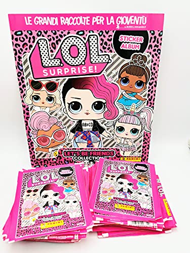 GS1 LOL 2 Surprise Let's be Friends Collection Álbum + 50 sobres de figuras Panini Stickers L.O.L.