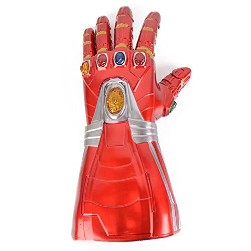 Guantelete para Adulto/Niño de Iron Man Vengadores Endgame, Guantelete Gemas del Infinito, con Efectos Luminosos Disfraz de Cosplay Halloween CHILD