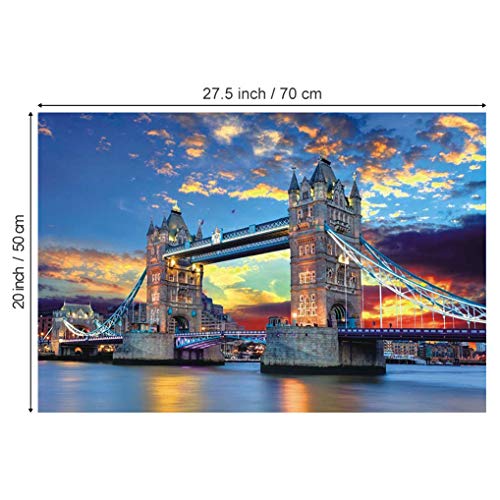 GuDoQi Puzzle 1000 Piezas Puente De Londres Puzzle para Adultos Rompecabezas Edificio de la Ciudad Juego Familiar Decoración del Hogar Regalo de Navidad
