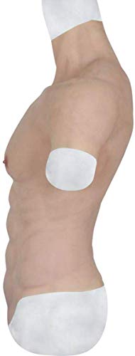 HARLT Silicón Realista Falso Falso del Músculo del Pecho Músculos del Vientre - Músculos De La Simulación Artificial -por Traje De Mascarada De Cosplay De Los Hombres, Impulso Autoconfianza,B