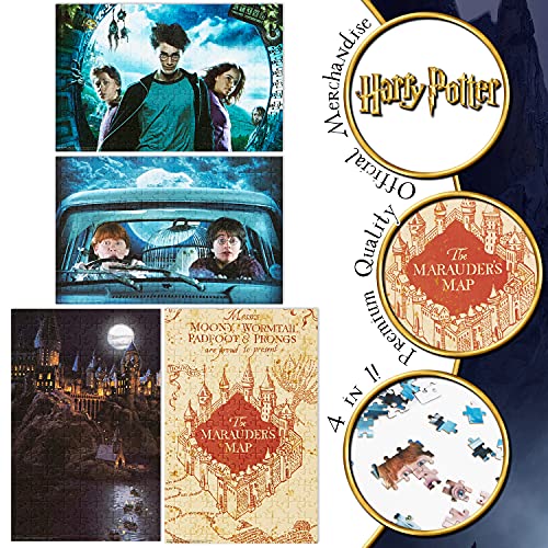 Harry Potter Puzzle 1000 Piezas y Pack de 4 Jigsaw Puzzle de 250 Piezas, Harry Potter Regalos (4 in 1)