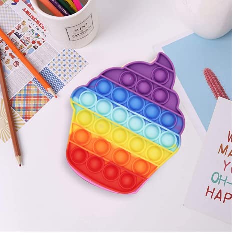 Havalokia – Muebles – Decoración – Juguete infantil – Fidget Toy de silicona – Antiestress – Juguete sensorial – Juguete antiestrés – Juguete agradable – Push Bubble (Cupcake)