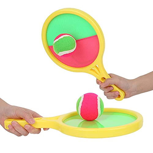 HERCHR Juego de Bolas de Velcro, Bolas de Velcro y Juego de Atrapar de Repuesto 2 Palas 2 Bolas