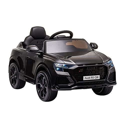 HOMCOM Compatible de Coche Eléctrico Infantil Audi RS Q8 con Batería 6V Mando a Distancia Música MP3 Bocina y Luces 101x62x51 cm Negro