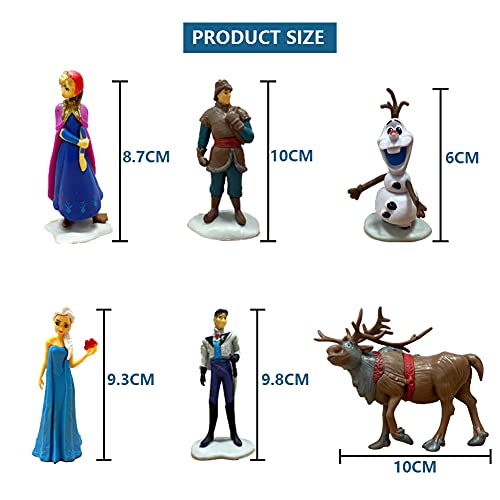 HONGECB Cake Topper Figuras Frozen, Frozen Decoración de Tartas, Mini Juego de Figuras Niños, Mini Figuras Niños Cake Topper, Baby Shower Fiesta de cumpleaños Pastel Decoración, 6 piezas