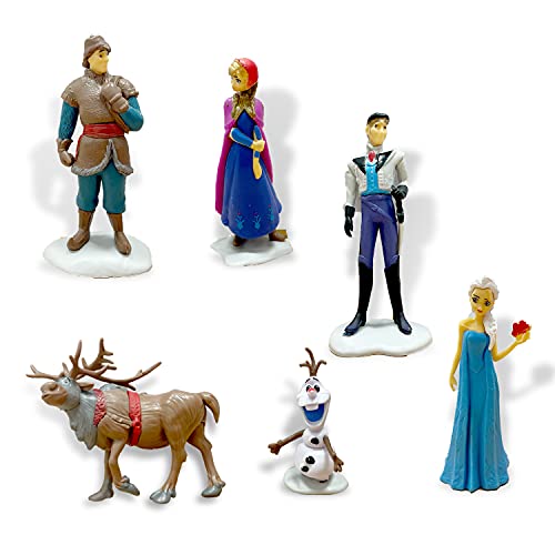 HONGECB Cake Topper Figuras Frozen, Frozen Decoración de Tartas, Mini Juego de Figuras Niños, Mini Figuras Niños Cake Topper, Baby Shower Fiesta de cumpleaños Pastel Decoración, 6 piezas
