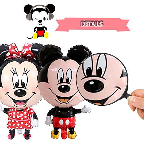 HONGECB Mickey Mouse Themed Decoraciones de Fiesta, Minnie Globos, Mickey Party Globos, Artículos de Fiesta de Mickey y Minnie, Globos de Confeti de Latex, Banner de feliz cumpleaños, 22 Piezas