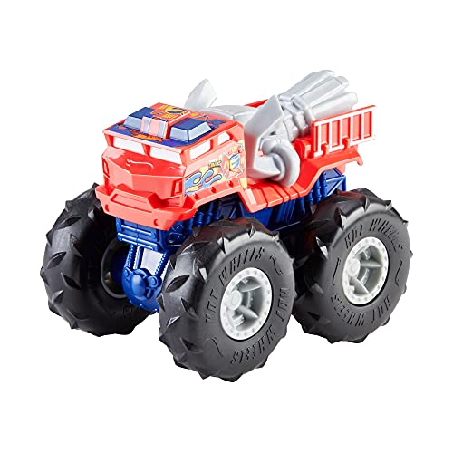 Hot Wheels Monster Trucks Twisted Tredz 5 Alarm Coche de juguete, regalo para niños +3 años (Mattel GVK41)