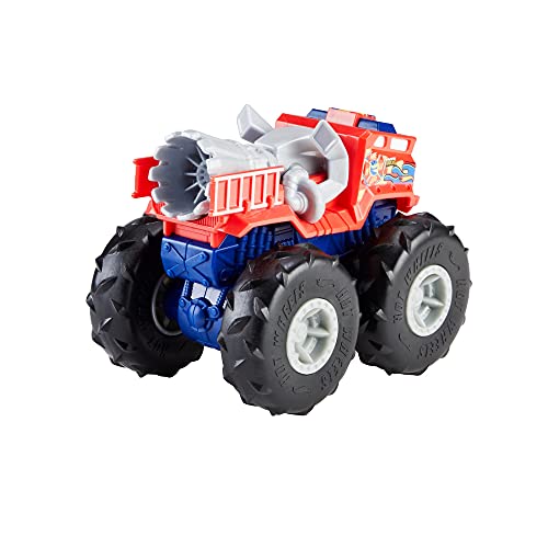 Hot Wheels Monster Trucks Twisted Tredz 5 Alarm Coche de juguete, regalo para niños +3 años (Mattel GVK41)