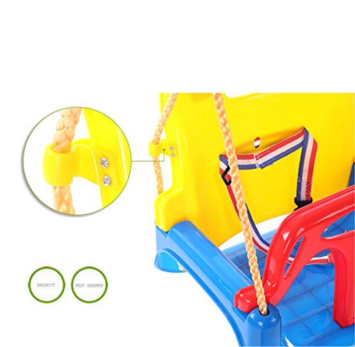 Huike Columpio infantil 3 en 1, asiento para bebé, ajustable, columpio de jardín para bebés y niños, con respaldo y cinturón de seguridad, columpio libre con cuerda de altura regulable