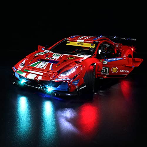 icuanuty Kit de Iluminación LED para Lego 42125, Kit de Luces Compatible con Lego Technic Ferrari 488 GTE (No Incluye Modelo Lego)