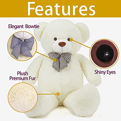 IKASA Oso de Peluche Gigante Juguetes Suaves Peluches (Blanco, 120cm)