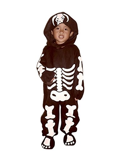 Ikumaal F70 Tamaño Traje 6-7 años Esqueleto para Halloween y Carnaval