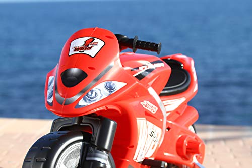 INJUSA - Moto Wind a Batería 6V con Ruedas Anchas de Plástico y Acelerador en Puño Recomendada para Niños de 3 a 6 Años