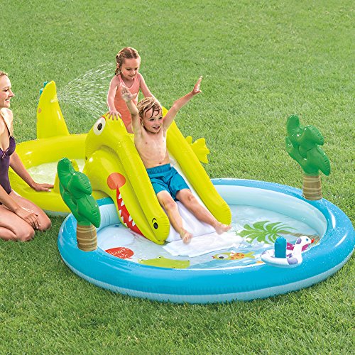 Intex 57164NP - Centro de juegos acuático con tobogán, dos piscinas 180 y 132 litros