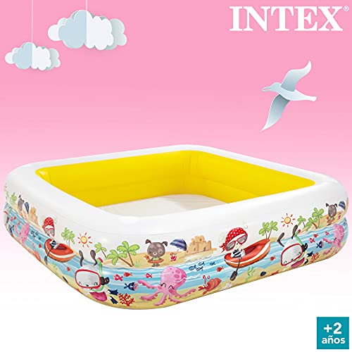 Intex 57470NP - Piscina hinchable infantil intex con toldo extraíble - 157x157x122 cm - 295 l