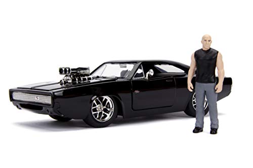 Jada- Coche Fast and The Furious 1970 Dodge Charger R7T 1970/1:24, Color Negro (30737)
