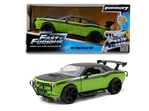 Jada Toys Fast & Furious Dodge Challenger SRT8 Off-Road Coche de Juguete de Die-Cast, Puertas abatibles, Maletero y capó, Escala 1:24, Verde (253203043)