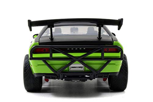 Jada Toys Fast & Furious Dodge Challenger SRT8 Off-Road Coche de Juguete de Die-Cast, Puertas abatibles, Maletero y capó, Escala 1:24, Verde (253203043)