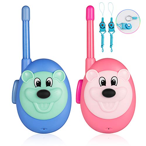 Jaybest Walkie Talkie para Niños Walky Talky Infantil de Entre 3 y 12 años cumpleaños, Reloj Portátil, Montar en Bicicleta Caminar Acampar Correr, 2 Pack (Blue&Pink)