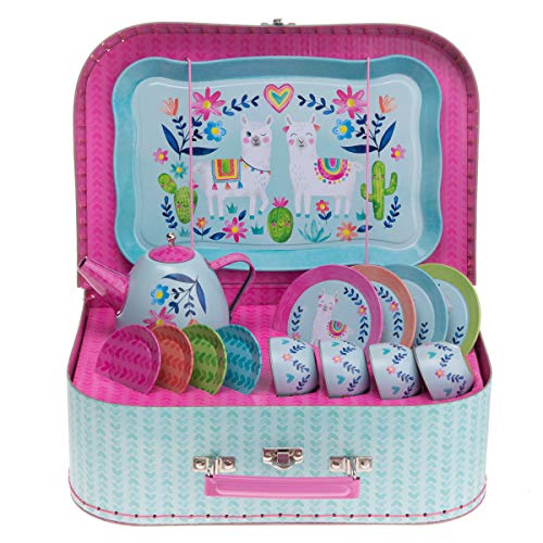 Jewelkeeper Joyero - Juego de té de Juguete para niños & Estuche - Diseño de Llama